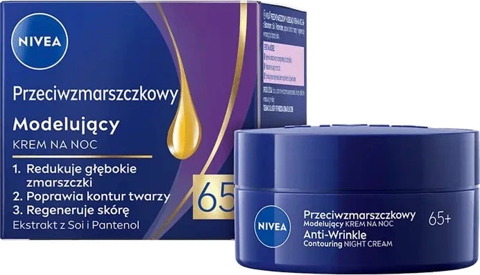 Krem nate anti-rrudhë Nivea Modeling Night Cream 65+ për femra 50ml