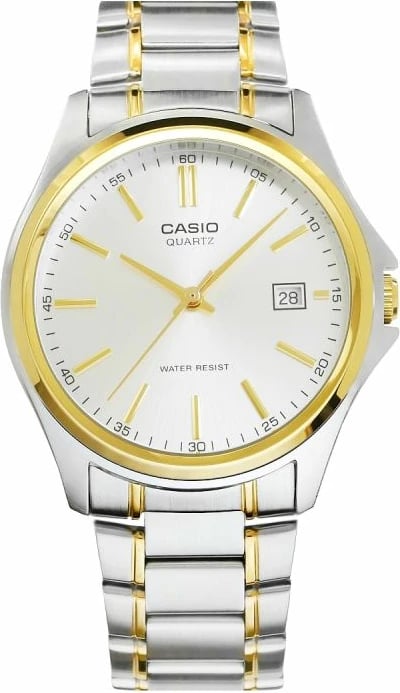 Orë dore për meshkuj Casio, argjend e ar