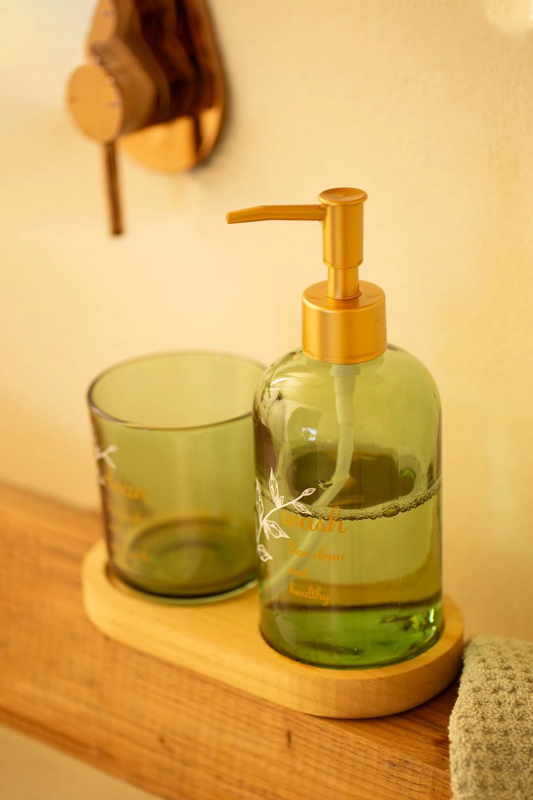 Set banjoje prej qelqi, 3 pjesë, ngjyrë e gjelbër, Mijolnir, Viola