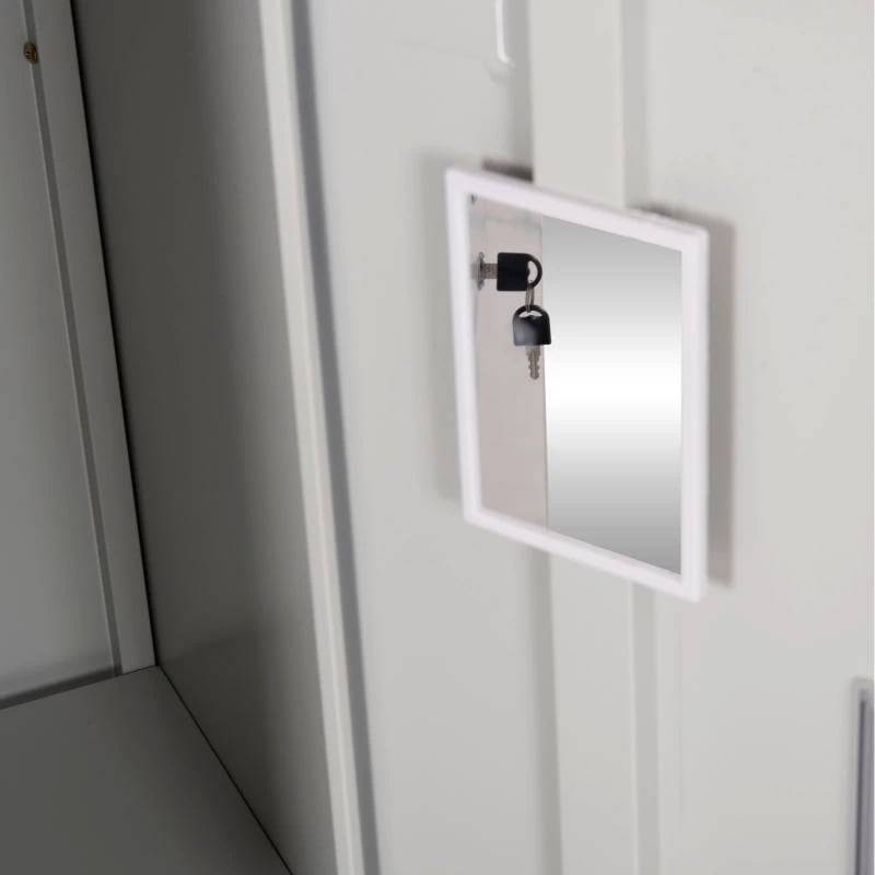 Dollap metalik BRAILA FH5546.11 6 kabinete me çelësa, ngjyrë gri e lehtë, 90x45x185H cm