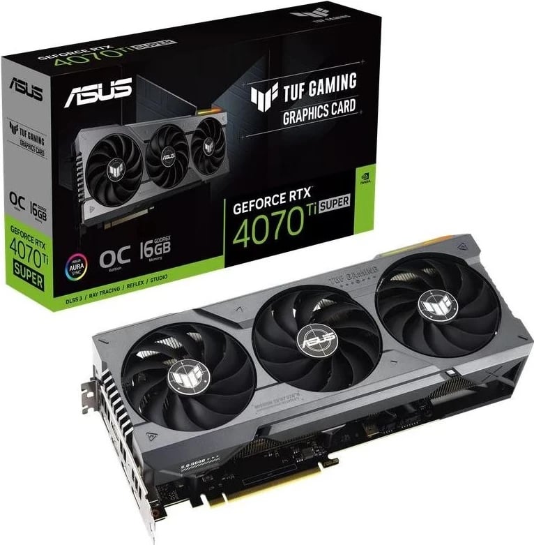 Kartë Grafike ASUS GeForce RTX 4070 Ti SUPER TUF Gaming OC, 16GB DLSS 3 Kartë Grafike ASUS GeForce RTX 4070 Ti SUPER TUF Gaming OC, 16GB DLSS 3