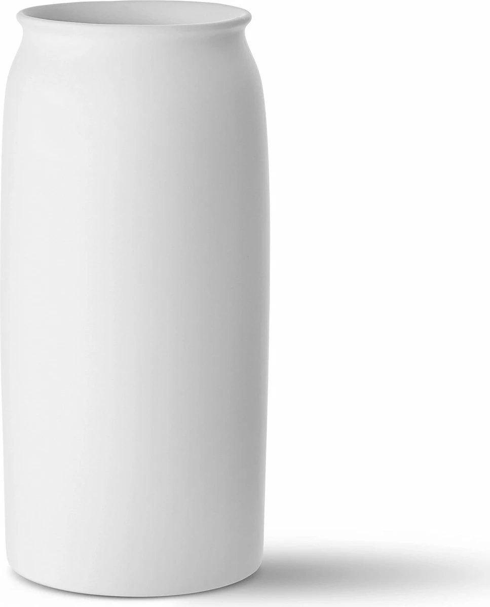 Vazo dekorative prej qeramike, e bardhë, Aberto Design, DKR0485, 15x15x33cm