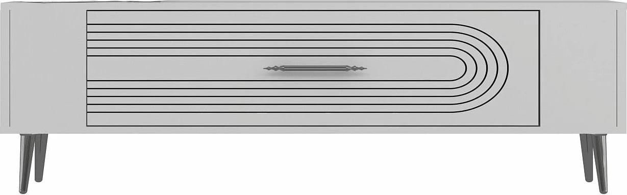 Komodë TV Skye Decor, Retrol3, e bardhë, argjend