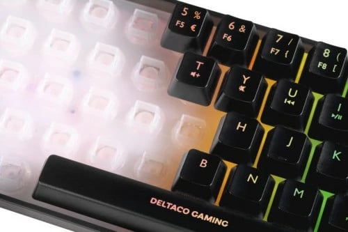 Tastierë gaming Deltaco DK240 mini 60%, RGB, USB, e zezë