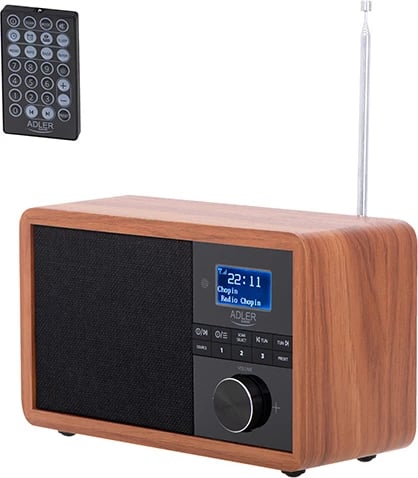 Radio Adler AD 1184 DAB/DAB+, FM, Bluetooth 5.0, 3W, LCD, USB/SD, alarm, kafe