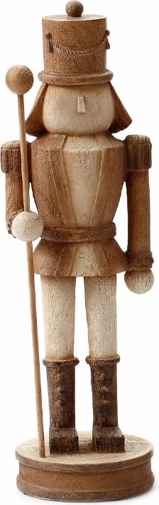 Dekor për Krishtlindje, arrashkelës prej polirezine, kafe-bezhë, 10x9x33cm