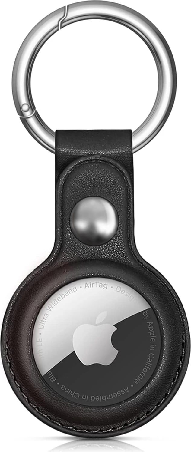 Mbështjellës Hurtel për Apple AirTag, PU lëkurë, 4 copë, e zezë, kafe, e kuqe, blu