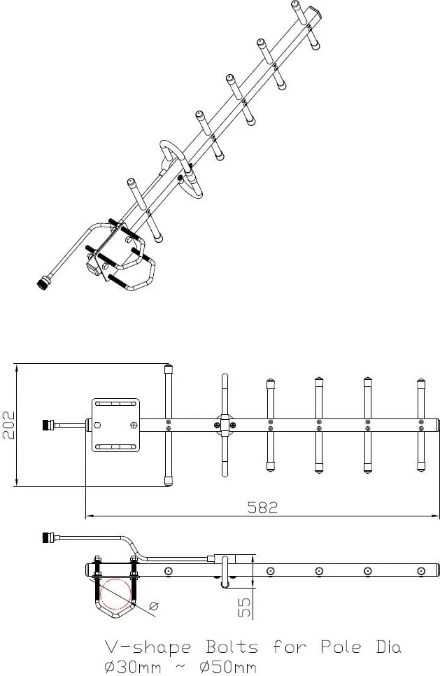 Antennë ALLNET 868MHz 10dbi Yagi, N-Female, LoRA HELIUM IoT