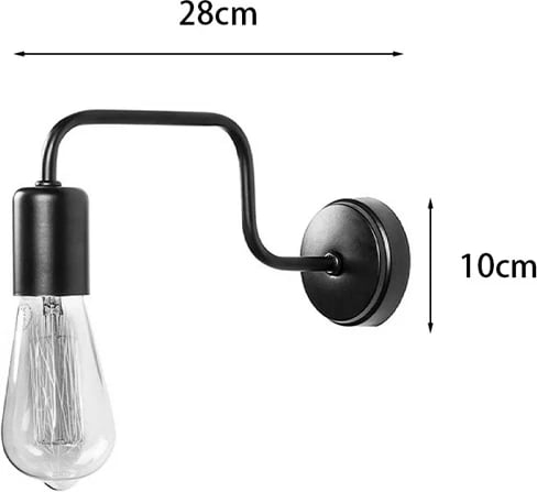 Llambë muri Kerquin, LED, metal, ngjyrë natyrale e zezë, 28x10x11cm