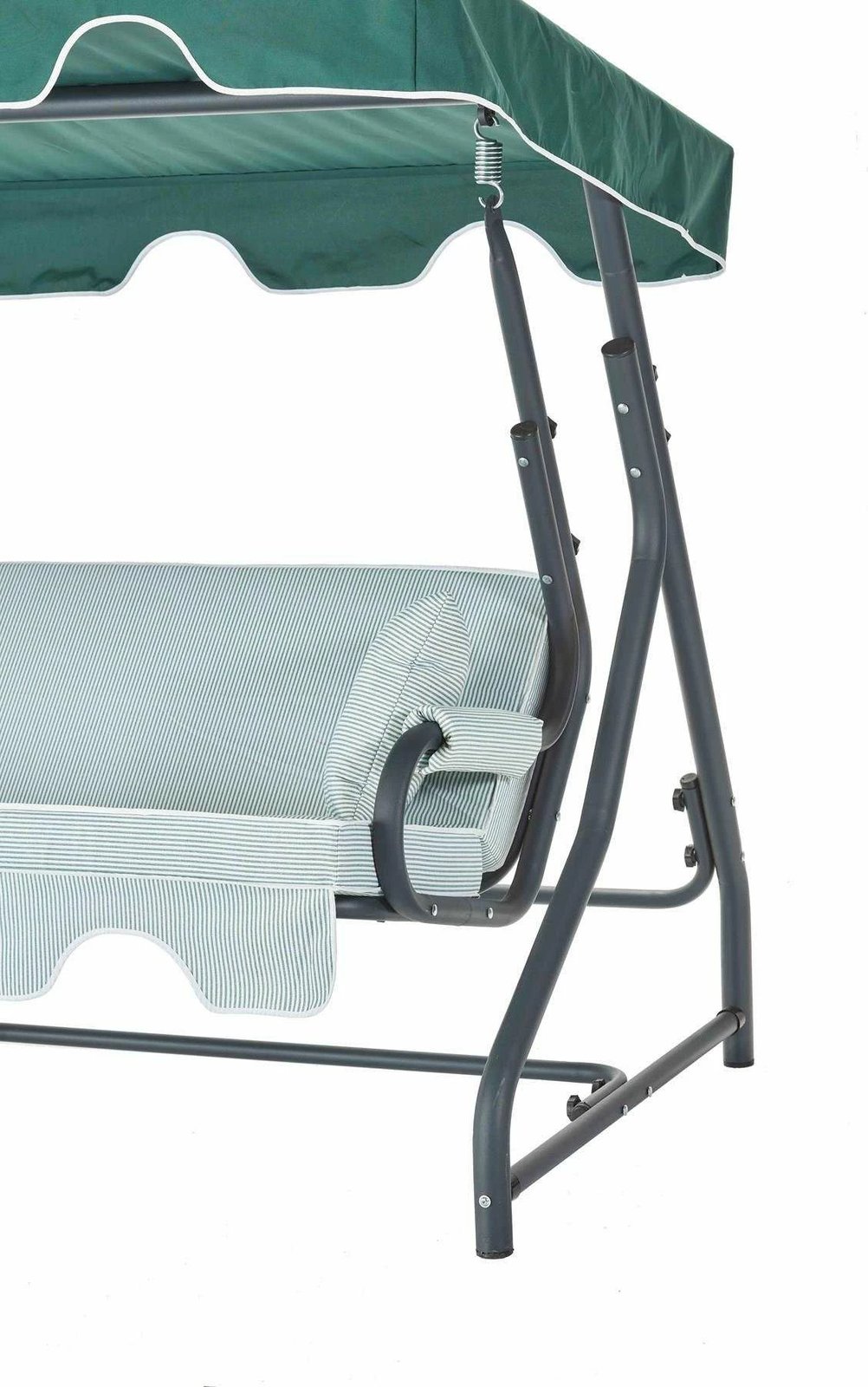 Karrige lëkundëse treshe për kopsht, Ruta, e gjelbër, e bardhë