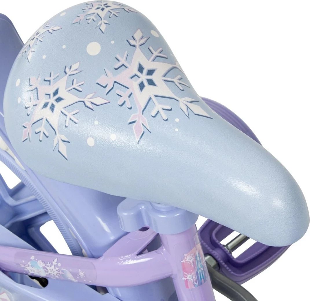 Biçikletë fëmijësh HUFFY Disney Frozen 12", 22294W, e bardhë/vjollcë, me 4 rrota