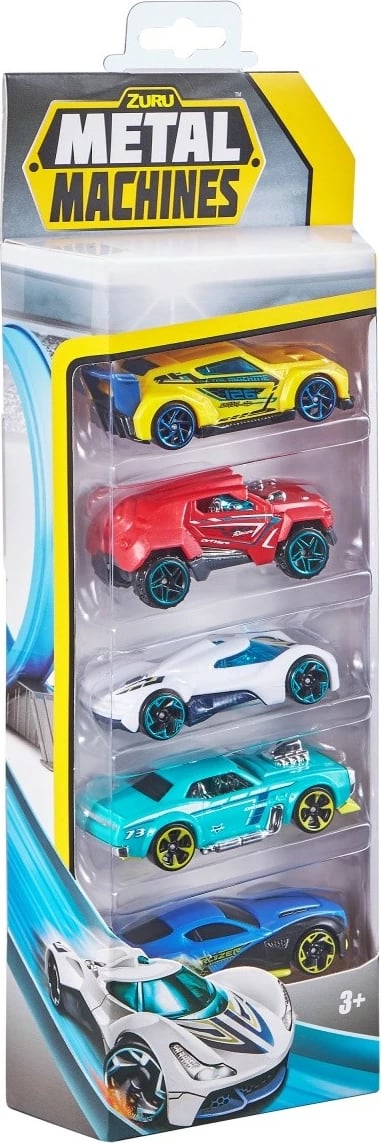Set vetura lodër ZURU Metal Machines, Series 2, 5 copë, Mix ngjyra