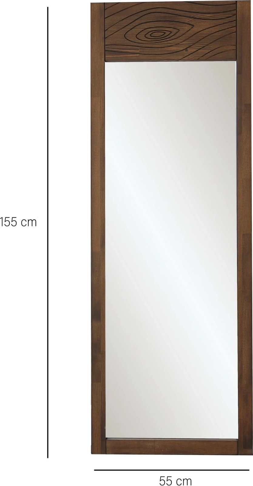 Pasqyrë Cheval, ngjyrë arre, Hanah Home, 55x155x2 cm