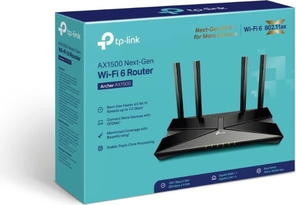 Router TP-LINK Archer AX1500, Wi-Fi 6, 4 LAN, i zi