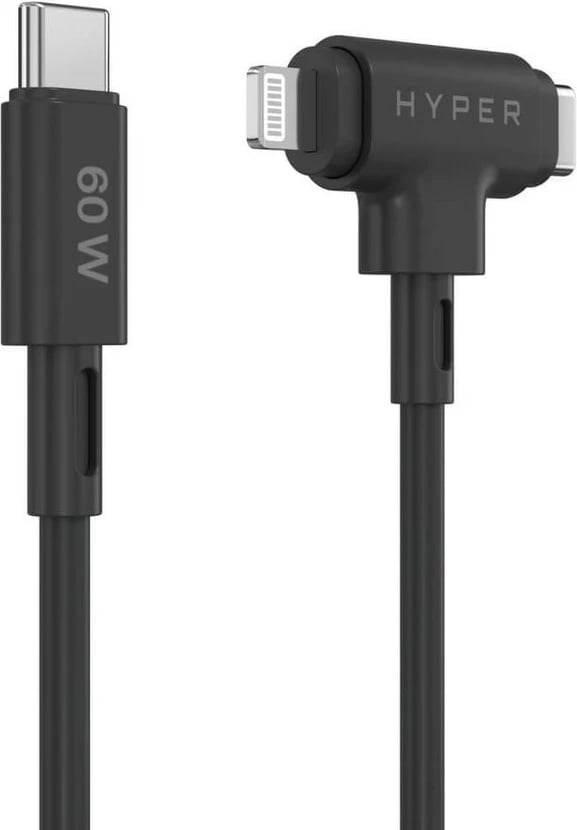 Kabllo Targus HyperJuice USB-C në USB-C/Lightning, 1.5m, 60W, e zezë
