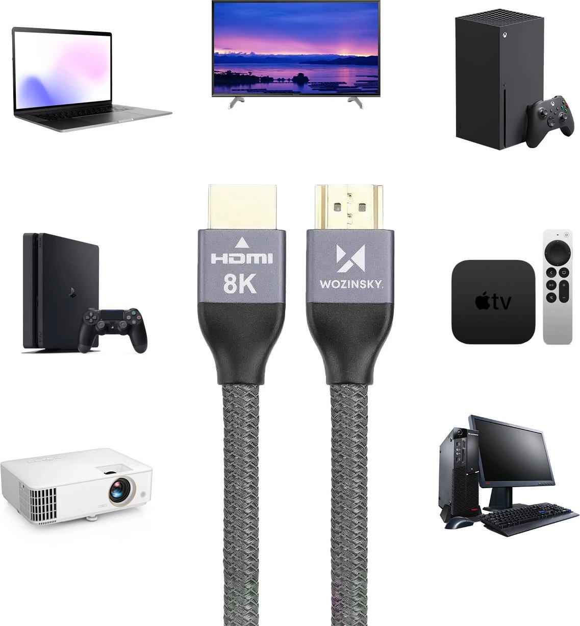 Kabllo HDMI Wozinsky WHDMI-50, 5m, 8K 60Hz, 48Gbps, argjendtë Kabllo HDMI Wozinsky WHDMI-50, 5m, 8K 60Hz, 48Gbps, argjendtë