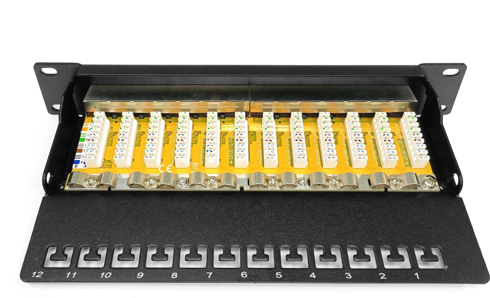 Patchpanel Digitus 12-portë Cat6, 1U, i zi