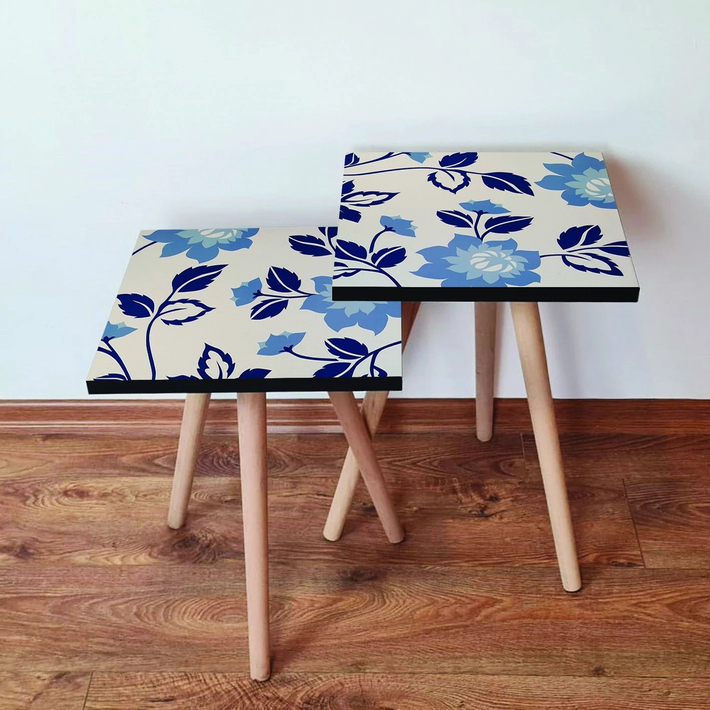 Set tavolinash ndihmëse, dy copë, Skye Decor, 2Shp62, ngjyrë kaltër e errët