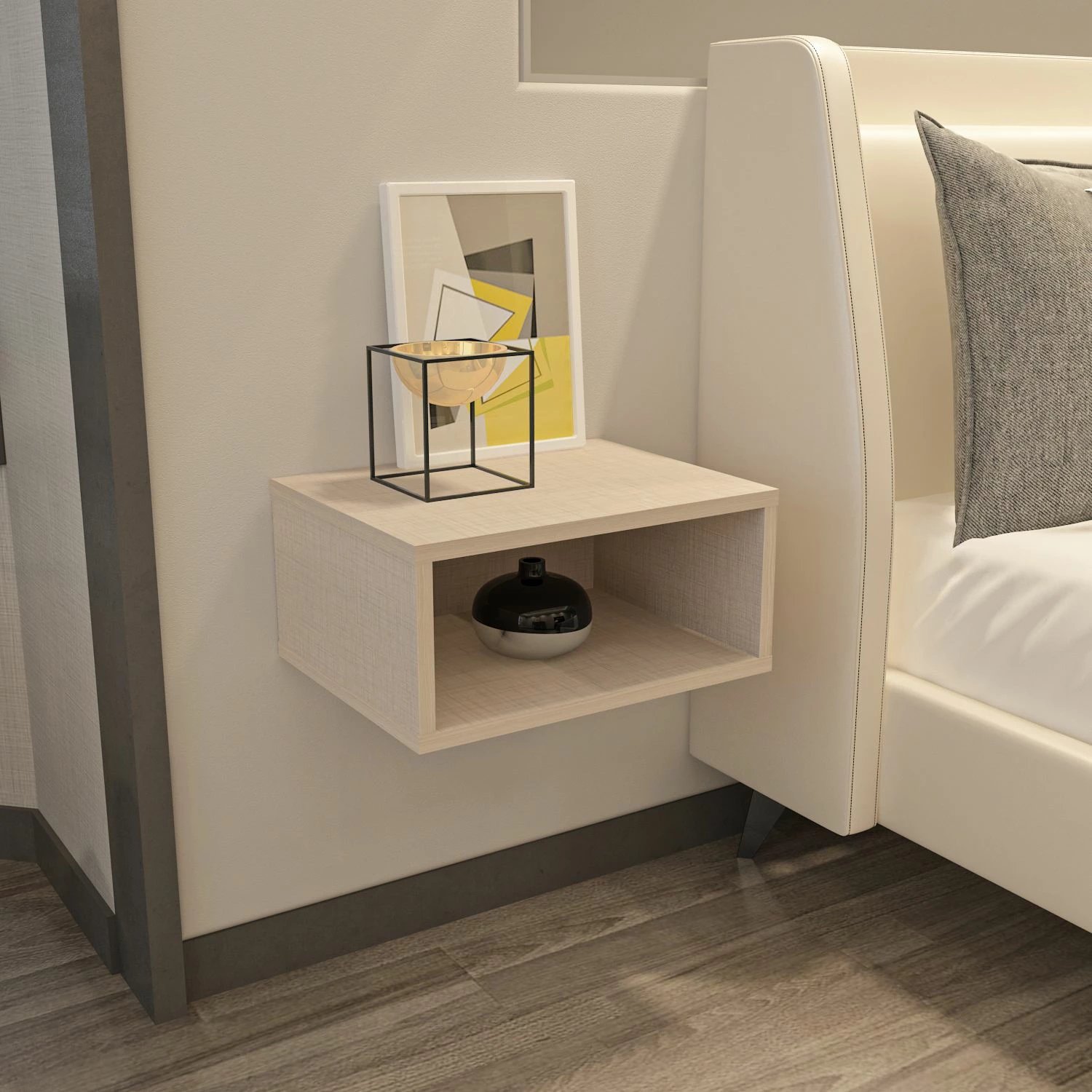 Komodinë natës Skye Decor, Dora, bezhë