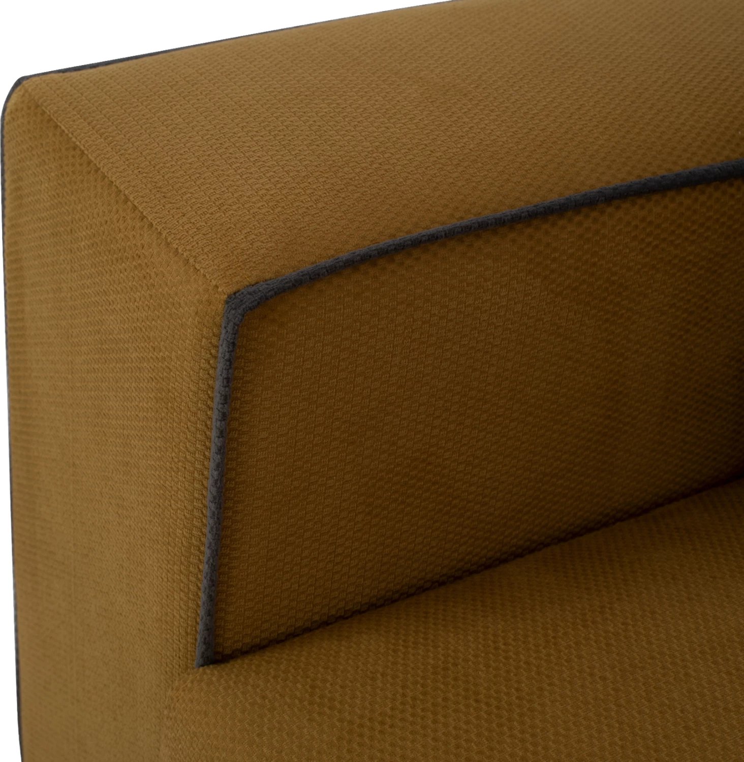 Divan qoshe DIVA, ngjyrë ari, këmbë të larta, 2 pjesë, qoshe e djathtë, pëlhurë rezistente ndaj njollave dhe ujit