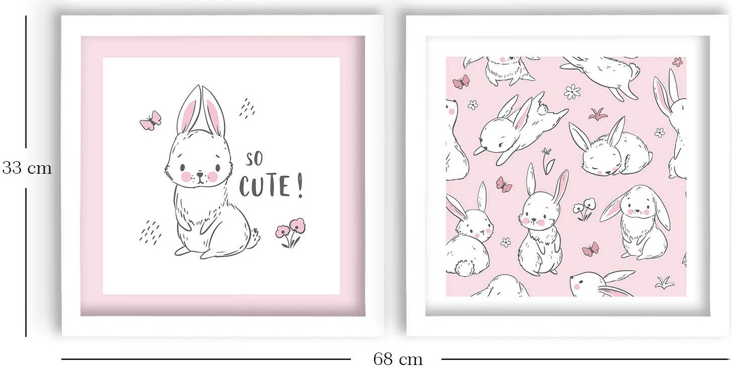 Pikturë dekorative me kornizë MDF (2 copë), Wallity, 2P3333BCT-014