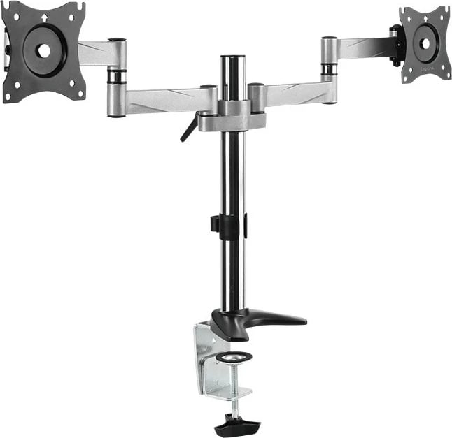 Mbajtës monitori LogiLink BP0077 për 2 monitorë, 13-27 inç, alumini, i zi/gri/argjendtë