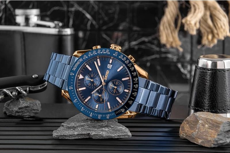 Orë dore për meshkuj Skmei, bakri/navy blue