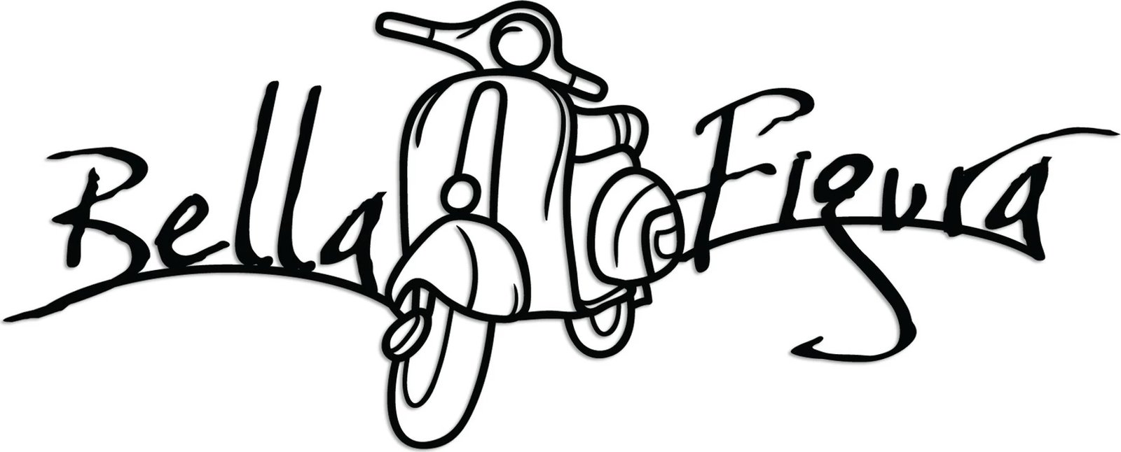 Aksesor dekorativ metalik për mur, Bella Figura 1, ngjyrë e zezë, 60x25cm