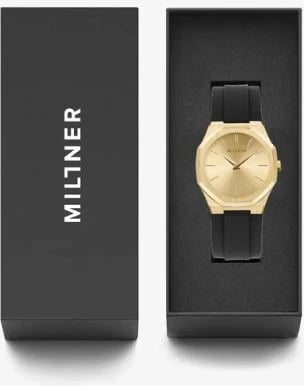 Orë dore MILLNER 8425402508039 për meshkuj, e zezë dhe e artë