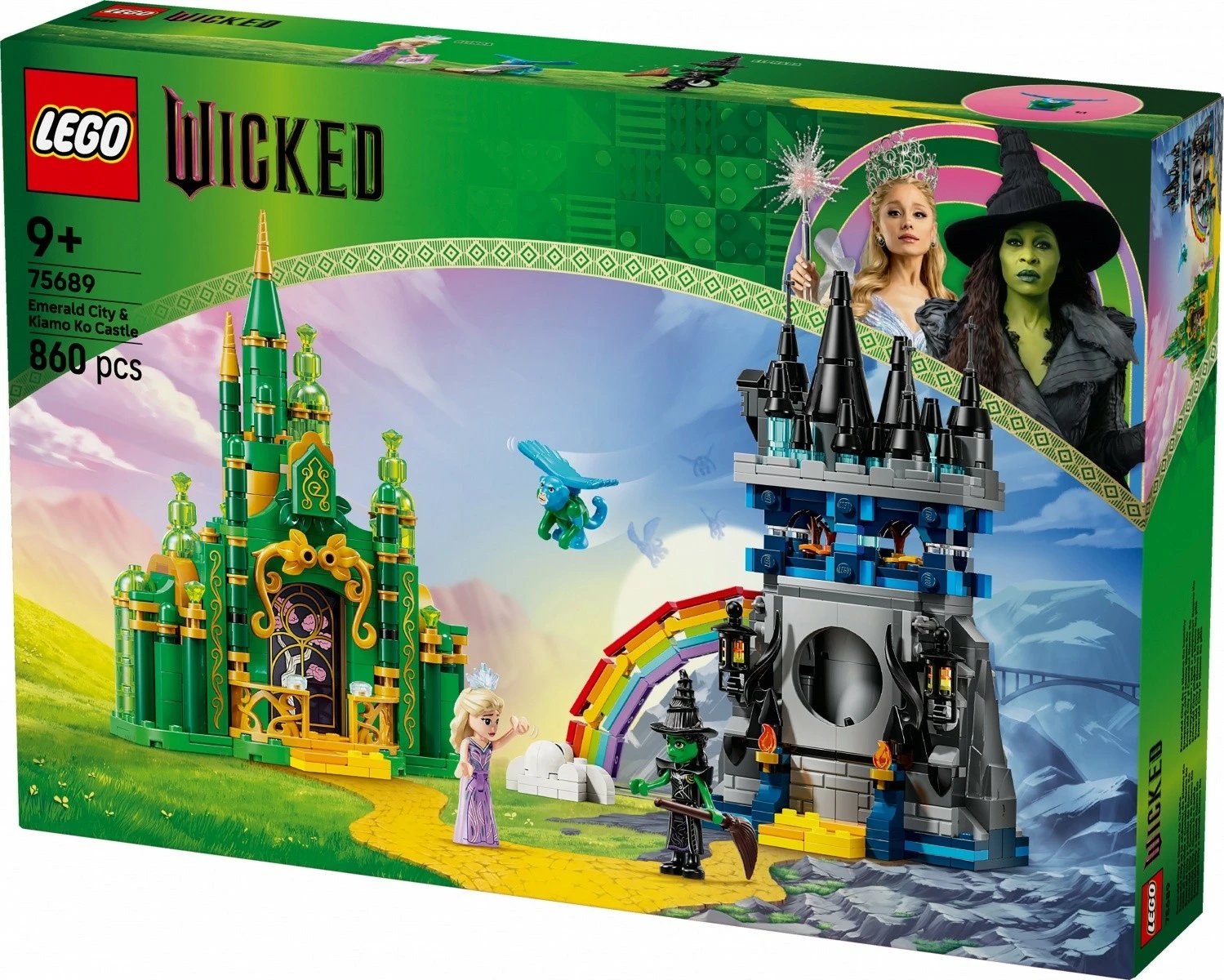 Set ndërtimi LEGO Wicked 75689 Emerald City & Kiamo Ko Castle, 860 pjesë, 9+