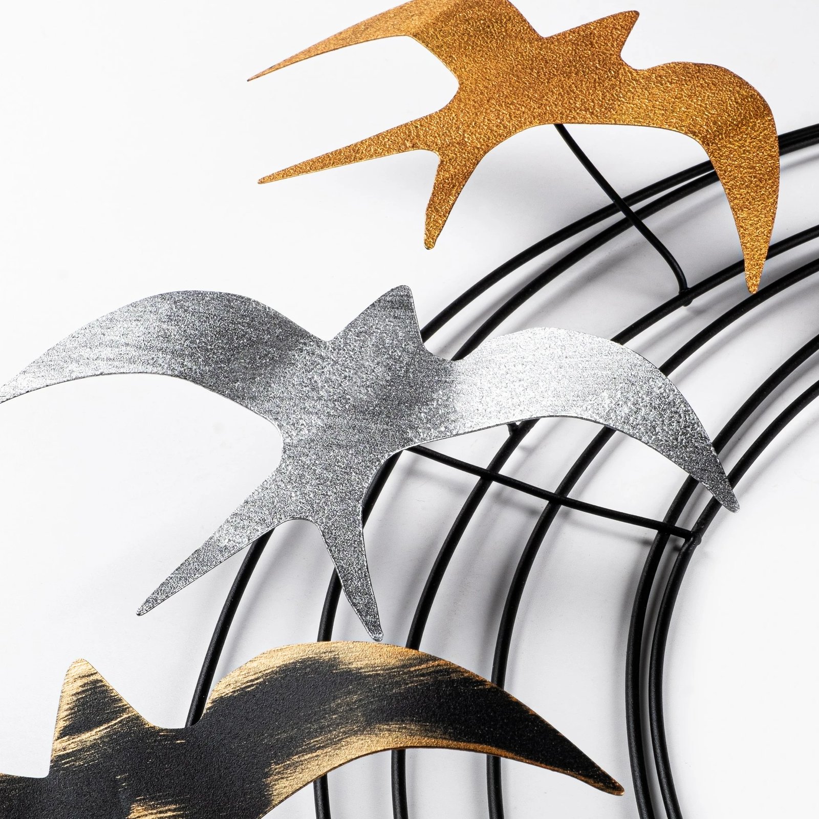 Aksesor dekorativ metalik për mur, Wallity Spiral Flock 6, shumëngjyrësh, 87x87x5cm