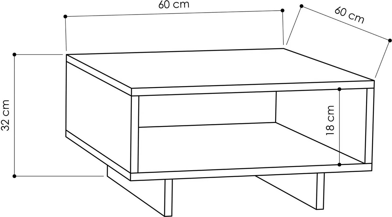 Tavolinë kafeje Skye Decor, Hola, e bardhë dhe antracit
