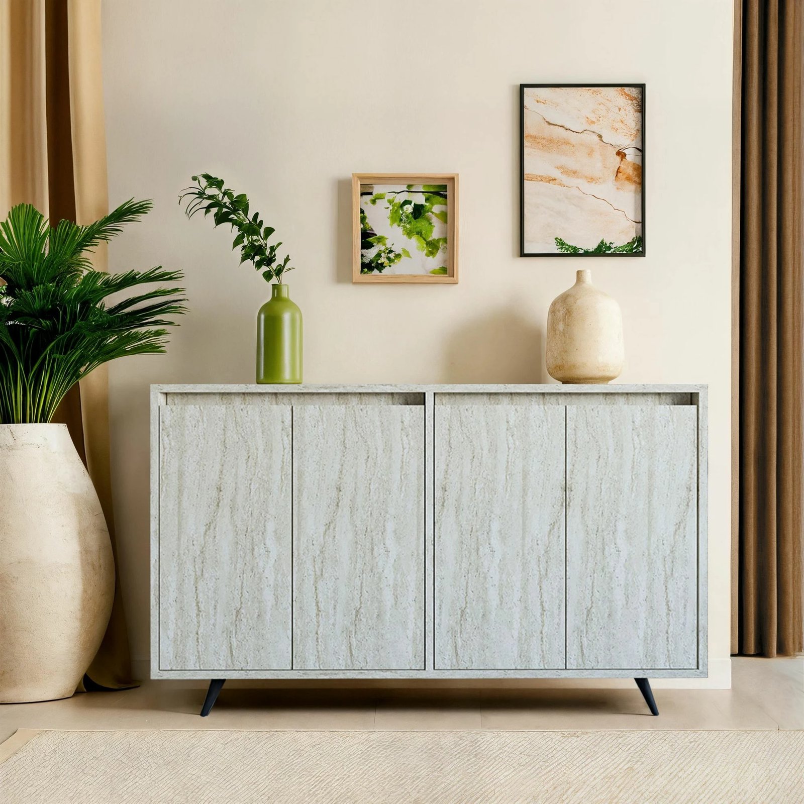 Konsol Hanah Home, Shans, ngjyrë travertin