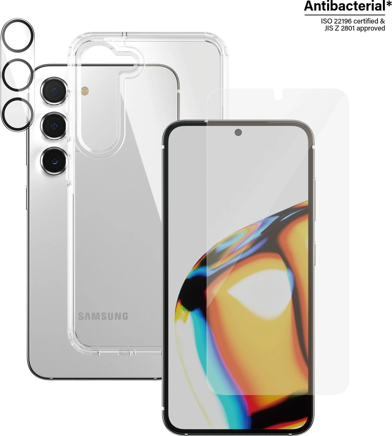 Mbështjellës + mbrojtës ekrani PanzerGlass për Samsung Galaxy S23, transparent