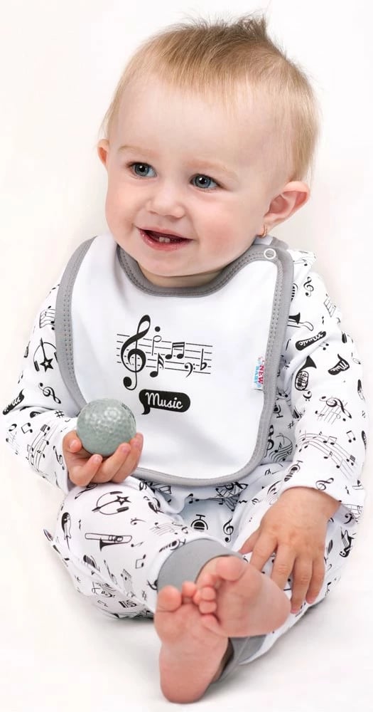 pallto bebe New Baby Music, 62 (3-6m), 100% pambuk, e bardhë
