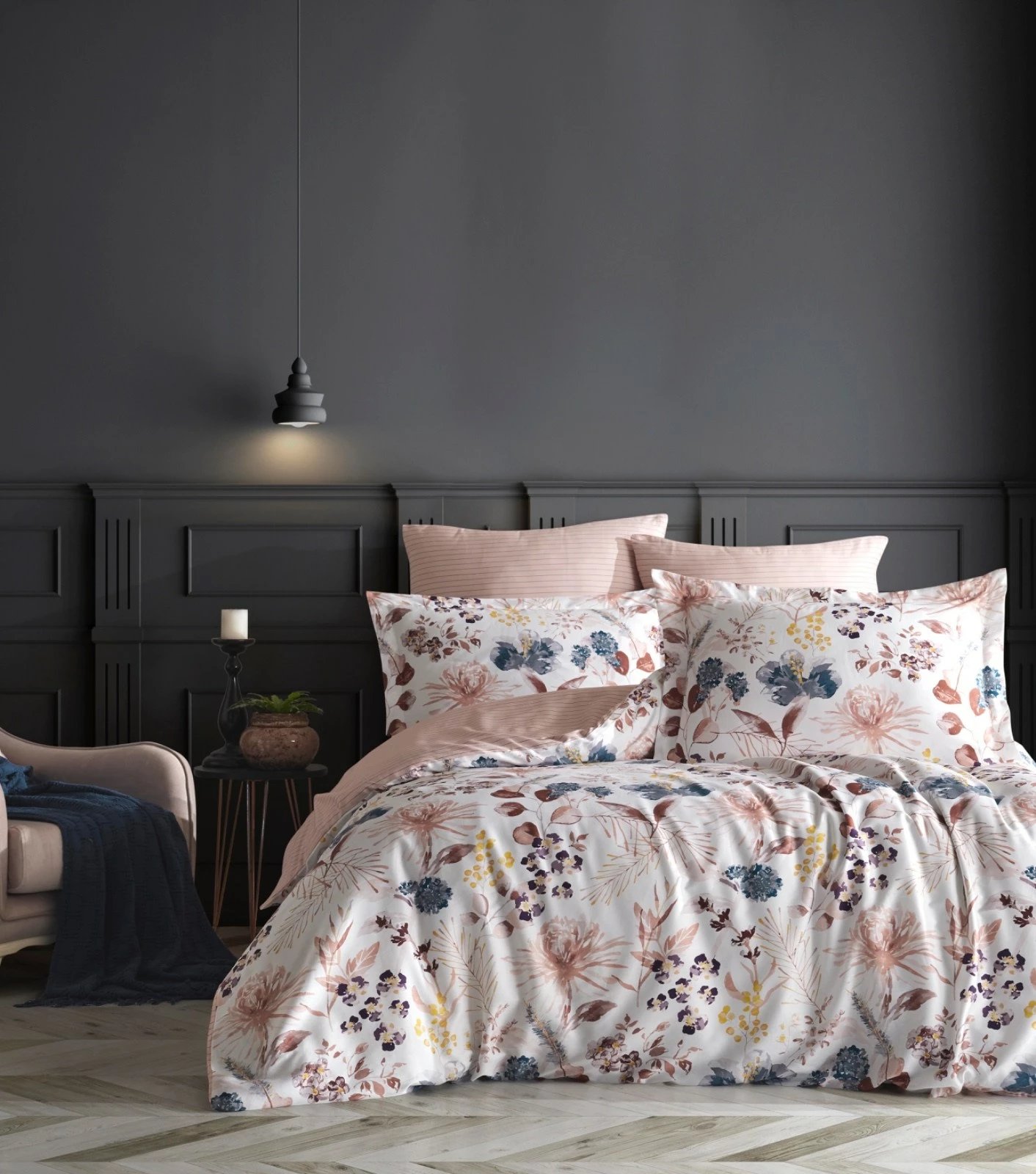 Set mbulesë jorgan për teke XXL, L'essentiel, Lily, ngjyrë e bardhë, salmon, e verdhë, rozë Set mbulesë jorgan për teke XXL, L'essentiel, Lily, ngjyrë e bardhë, salmon, e verdhë, rozë