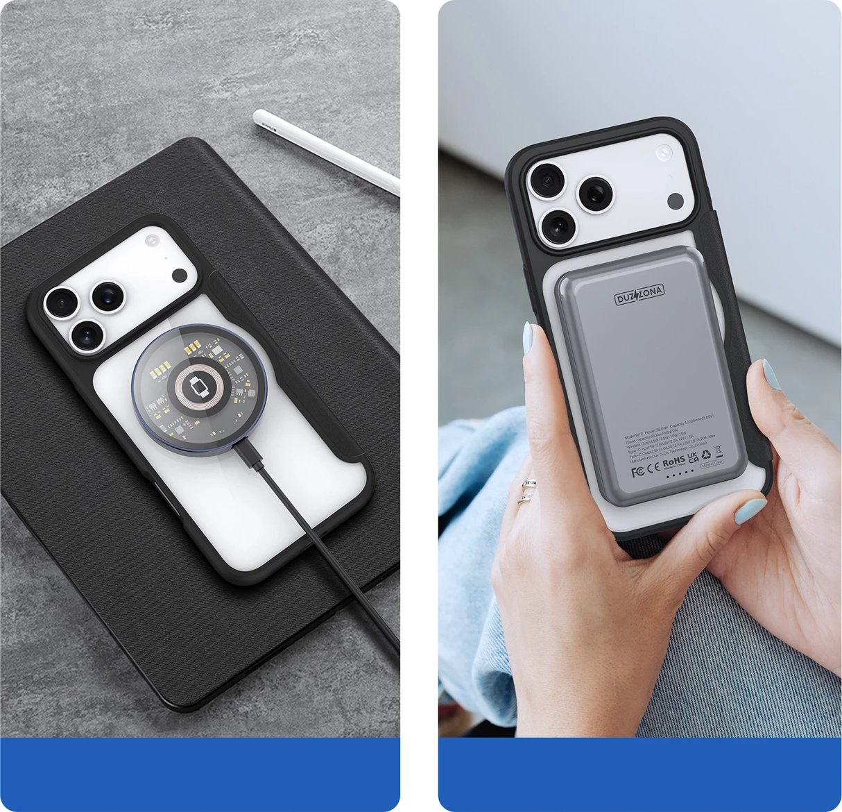 Mbështjellës Dux Ducis Skin X Pro për iPhone 17 Pro Max, me portofol, MagSafe, i zi