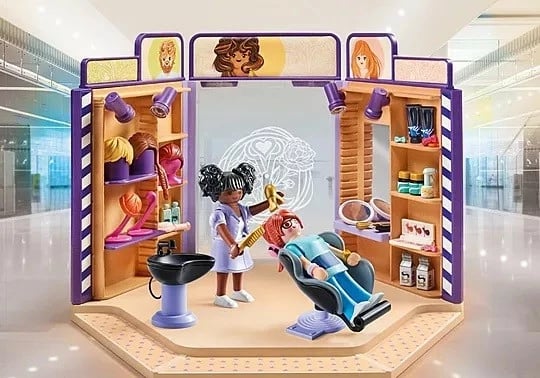 Set lodrash Playmobil My Life 71535, sallon flokësh dhe berber, 80 pjesë