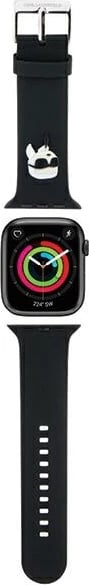 Rrip për Apple Watch Karl Lagerfeld 3D Rubber Karl Head, silikon, i zi