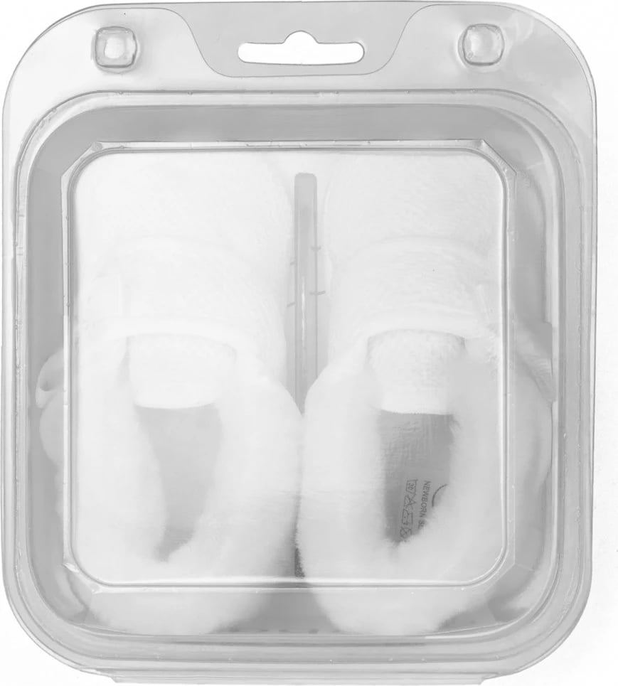 Papuça bebe dimri NEW BABY, për vajza, fleece, mbyllje me velcro, shollë PVC pa BPA, 6–12 m (12 cm), të bardha