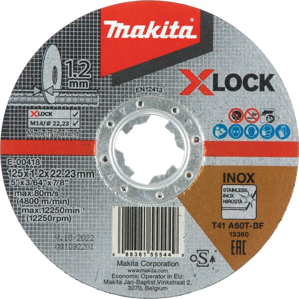 Disk prerës Makita E-00418, 125mm, inox, qendër e sheshtë