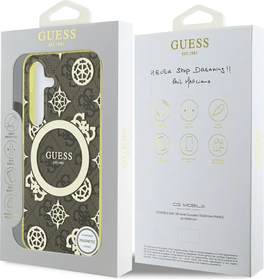 Mbështjellës Guess për Samsung Galaxy S25, MagSafe, Peony Pattern, Kafe Mbështjellës Guess për Samsung Galaxy S25, MagSafe, Peony Pattern, Kafe