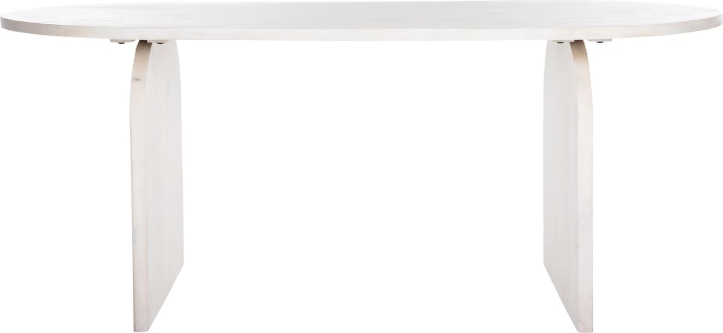 Tavolinë ovale për ngrënie, dru mango, ngjyrë e bardhë, FH9690, 180,5x90,5x76 cm