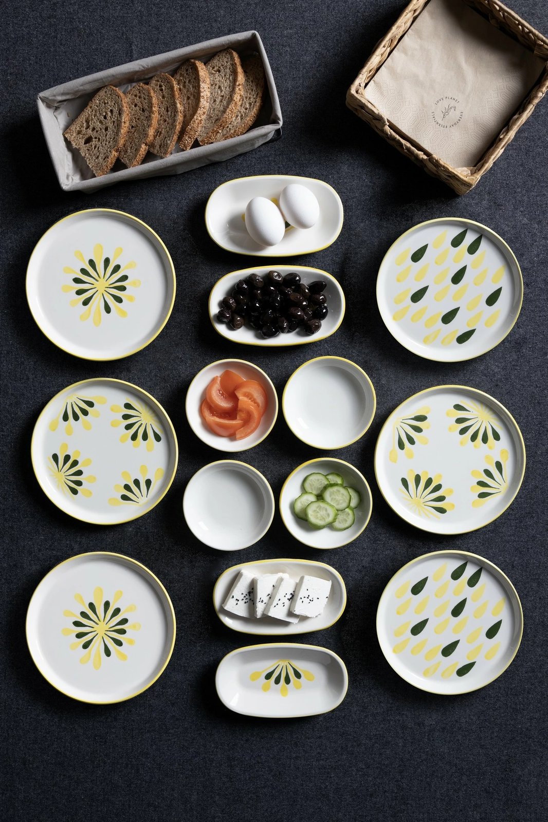 Set mëngjesi 14 pjesësh, Hermia Concept, ngjyrë e gjelbër, YSLNKT-14