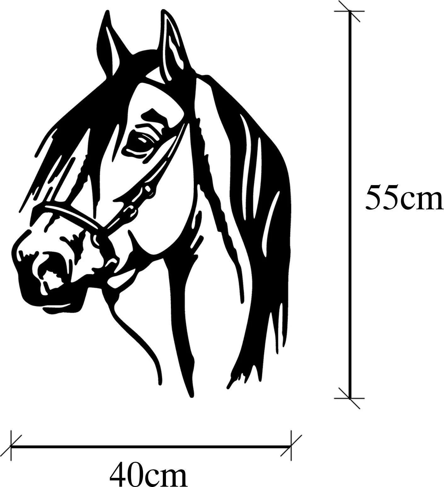 Aksesor dekorativ metalik për mur, kokë kali, Wallity