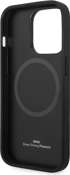 Mbështjellës BMW BMHMP14XSLLNA për iPhone 14 Pro Max 6.7", lëkurë, MagSafe, navy