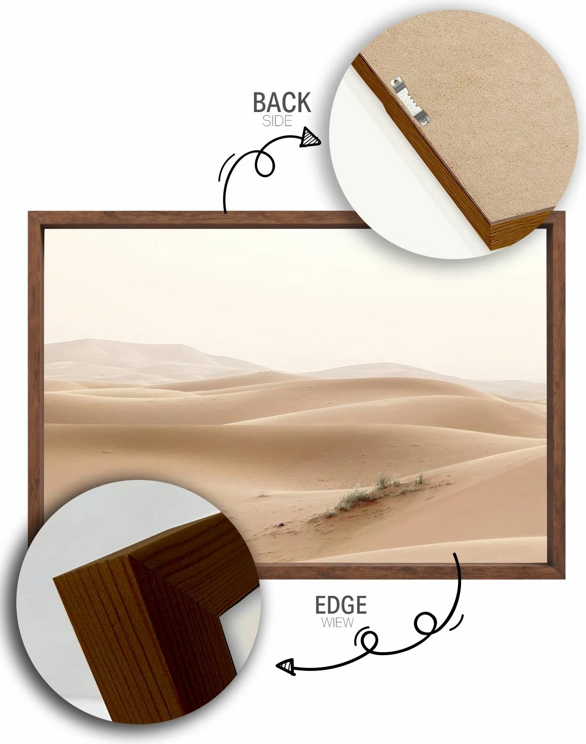 Pikturë dekorative me kornizë, Wallity, Lmnmdlkahve48, shumëngjyrëshe, 33x48cm