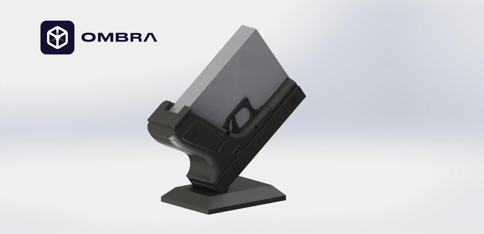 Mbajtëse për vizitëkarta në formë arme (GLOCK), e zezë