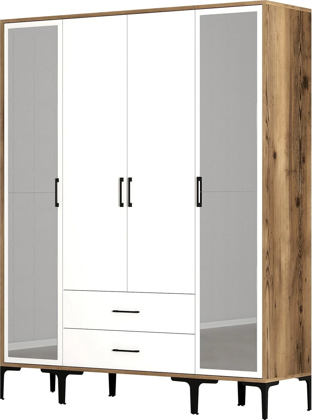 Dollap rrobash Skye Decor, ngjyrë arre dhe e bardhë, Kumsal RTR