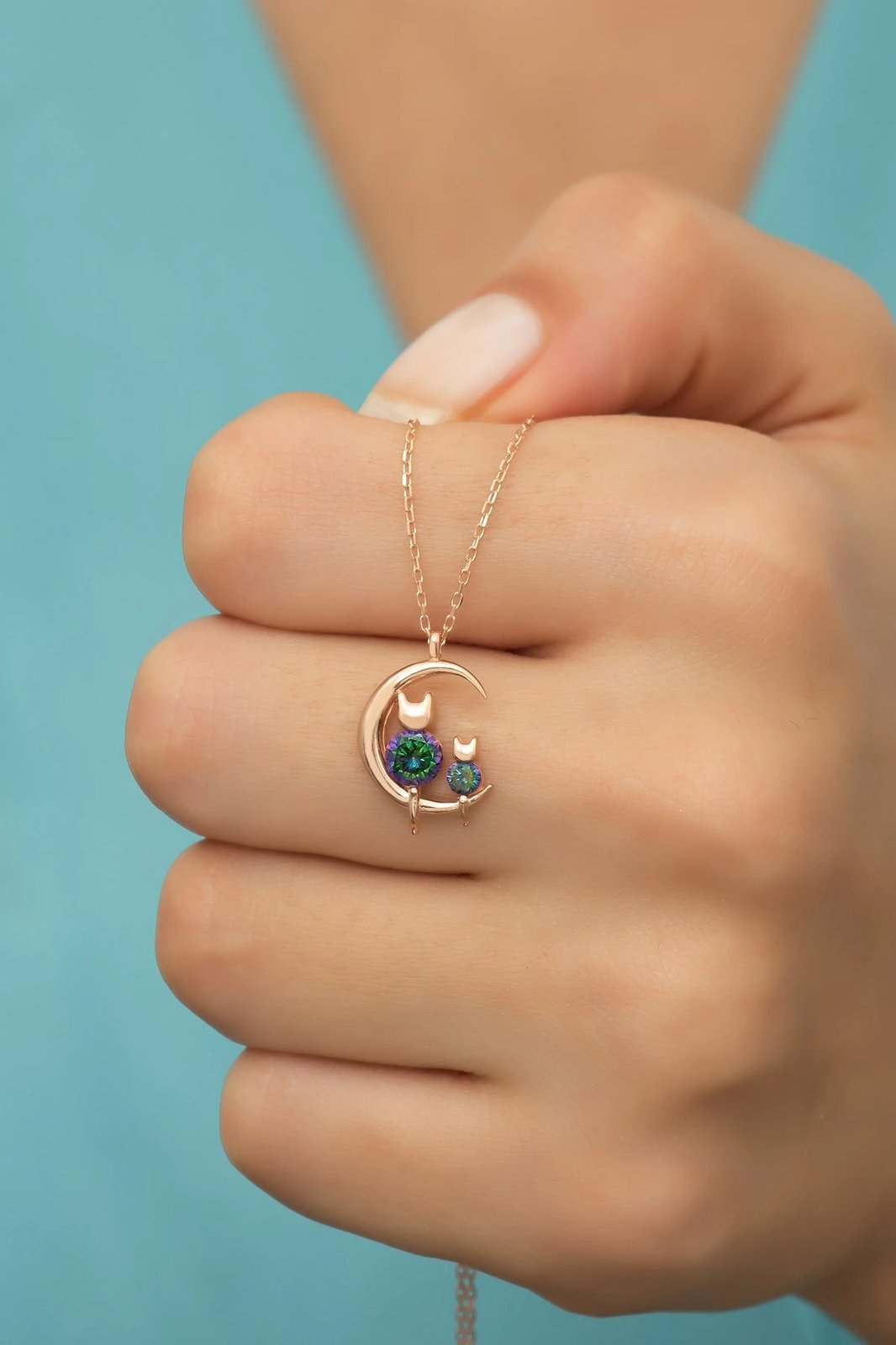 Qafore argjendi Jumeon, ngjyrë rozë e artë, jeshile, vjollcë, NRZ99755